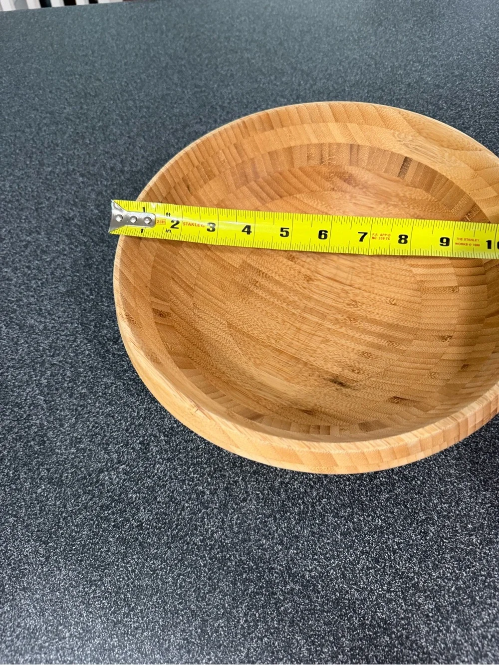 Natural Bamboo Serving Bowl - Eco-Friendly Tan Wood